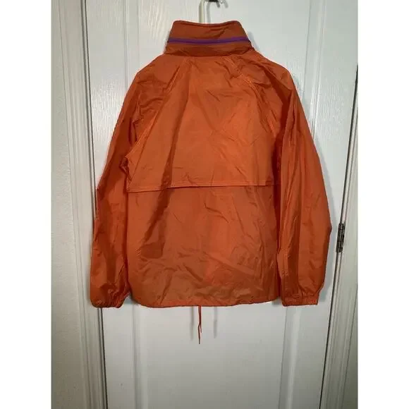 Vintage 90s Golden Bear Windbreaker Jacket Neon Orange Nylon Purple Accents S - Picture 10 of 11